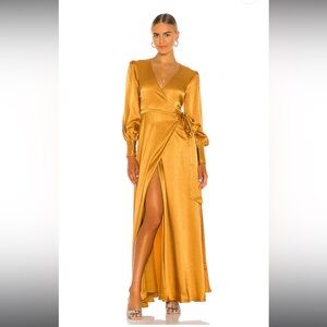 House of Harlow 1960 x REVOLVE Maxi Wrap Dress in Gold